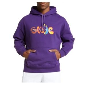 Saturday New York City Men's Purple Warren Airbruch Pullover Hoodie Size